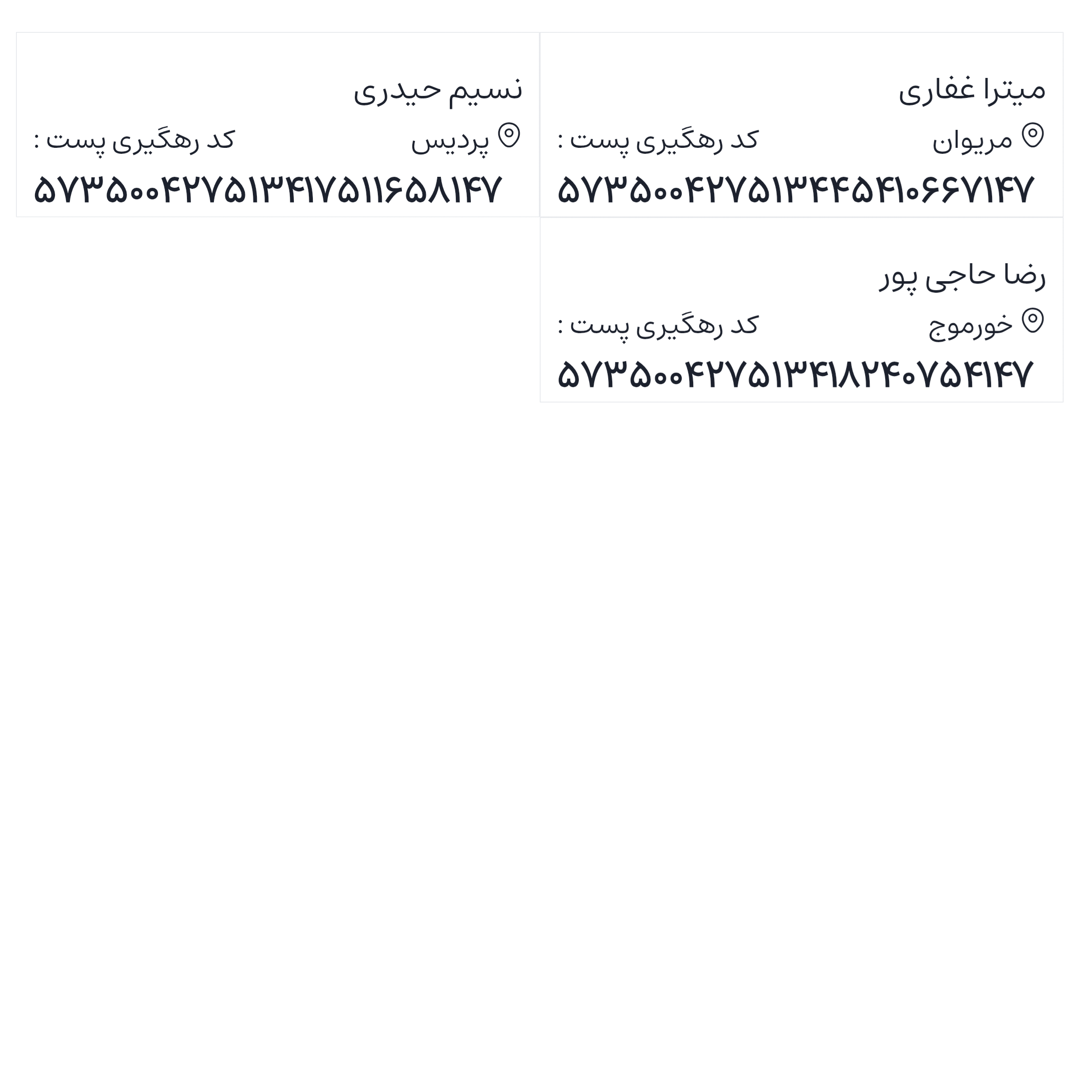 ارسالی های 1404/09/29